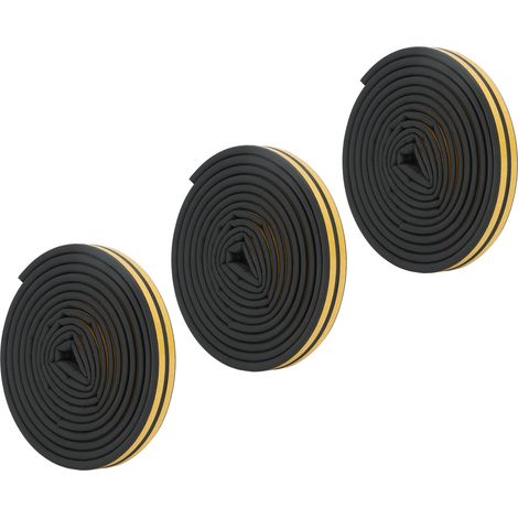 Lot de 3 joints d'étanchéité épais, isolants, anti-choc et auto-adhésifs pour portes de garage et fenêtres. (1/5)