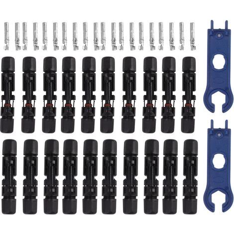 Connecteurs solaires avec 10 paires de clés mâles et femelles, câble de panneau ignifuge étanche (1/5)