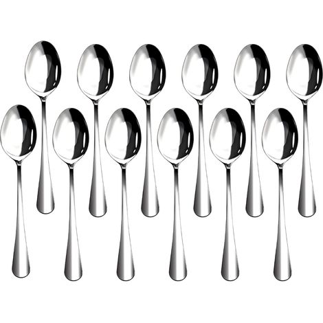 Cuillère À Thé - Acier Inoxydable 18/10 - 6,8 Pouces - Résistant à la Corrosion - Convient Cuisine Maison Restaurant - Lot de 12 (1/5)