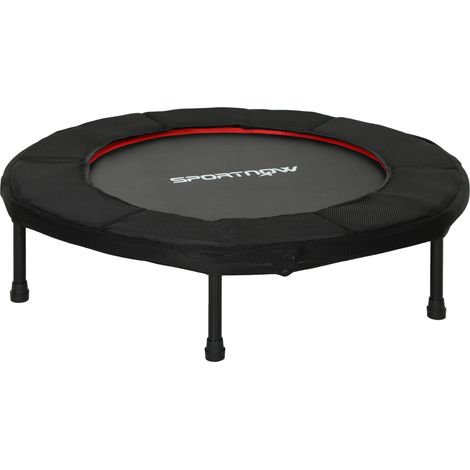 Trampoline de fitness, Ø 102 cm, trampoline d'entraînement, pieds antidérapants, cadre en acier, charge maximale 100 kg, rouge (1/5)