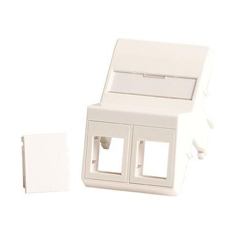 Enchufe de pared angular Lanview 2 x Keystone para Clickline de 50x75 mm, blanco, LVN127871