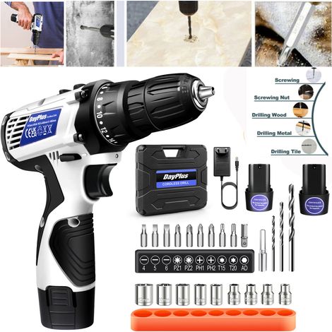 Kit visseuse sans fil 45Nm Perceuse-visseuse sans fil avec 2x batteries