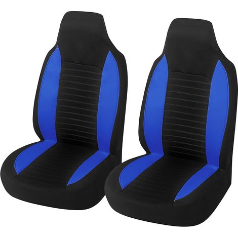 Housses de SièGe Voiture, 2 Pcs Protections de SièGe Avant de Voiture, Siège Auto Respirant, Imperméable et Antidérapant, Compatible avec Les Voitures, Les SUV et Les Camions (Bleu) (1/5)
