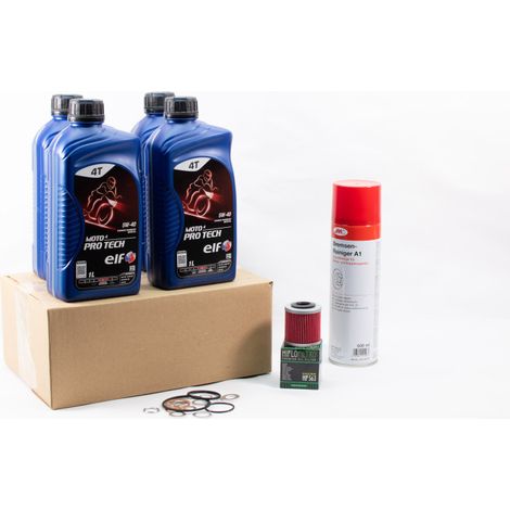 Kit Entretien Vidange Standard pour APRILIA SX 125 de 2018 à 2024 - ELF MOTO 4 PRO TECH 5w40 4L