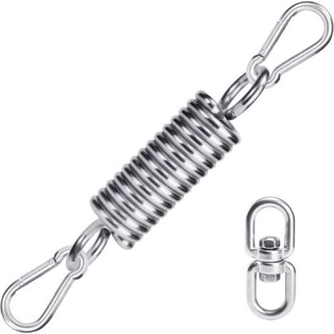 Lot de 3 Crochet de Ressort de Hamac et 1 Anneau Rotatif à 360 °, 304 Acier Inoxydable Ressort pour Fauteuil Suspendu, Accessoires de Balançoire De Chaise Extérieure, Spring Hook (1/5)
