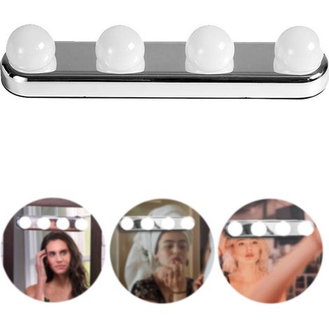 Makeup Dresser Mirror with 4 LED Bulbs Light (1/5)