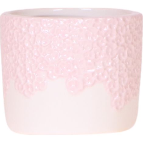 Cache-pot Décoratif avec Relief Floral Élégant Rose Ø 6 cm - PANGIVO (1/5)