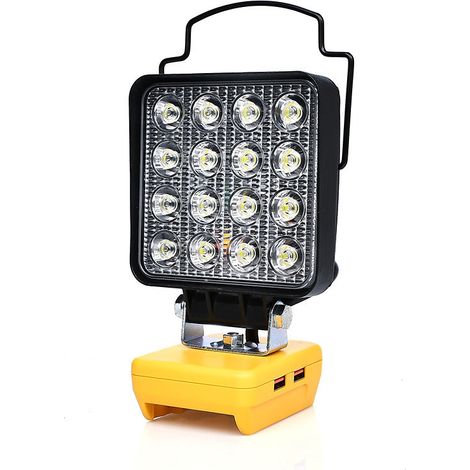 Kabellose LED-Leuchten, kompatibel mit Dewalt 18 V/20 V batteriebetriebener Arbeitsleuchte, 34 W, 5000 lm, tragbare Arbeitsscheinwerfer-Taschenlampe mit USB-Ladeanschluss [Energieklasse A+++]