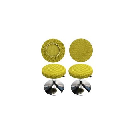 Housse Tabouret Rond, 2 Pièces Housse Tabouret de Bar Rond Housse de Chaise Ronde élastique, Lavable Facile d'entretien Doux et Durable, pour Tabouret de Bar Chaise 30-40cm (Vert)