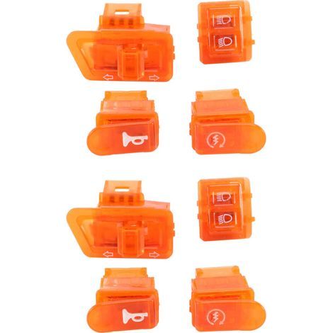 8X Bouton de Commutation de Klaxon de Moto Bouton de Commutation de Clignotant Bouton de Démarrage pour DIO ZX AF27 AF28 AF34 AF35 Orange (1/2)