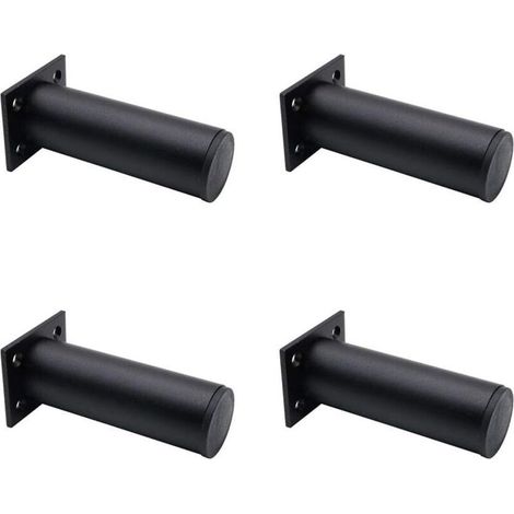 4 verstellbare Möbelfüße, mattschwarz, Aluminiumlegierung, 38 x 120 mm, TV-Ständerfüße für Couchtisch, Schrank, Sofastütze