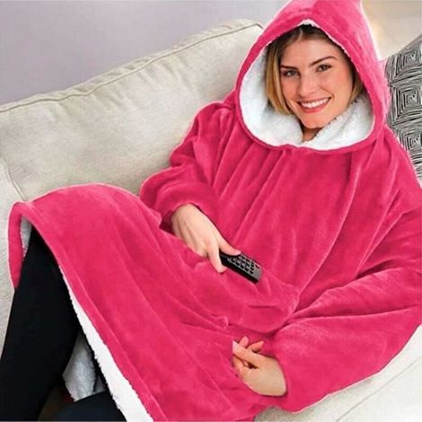 Robe couverture - LEMONBEST - Polaire Douce - Rose - Confortable - Lavable (1/4)