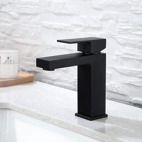 Black Basin Faucet, Sink Faucet, Durable Design in Warm Brass and Chrome (1/5)