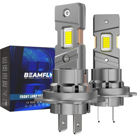 Ampoule LED H7, Refroidissement Tube de Cuivre, 110W 50000LM, 30 Puces CSP, 6500K Blanc Froid, 1:1 Adaptation, Étanche IP68, pour Voiture et Moto, Plug and Play, Lot de 2 (1/5)