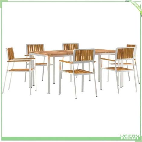 Ensemble de repas de jardin - 3334794 - Acacia massif - Marron - 6 places (1/5)