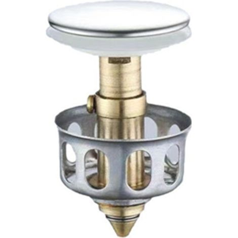Válvula de filtro metálica, desagüe, tapón de desagüe, colador de bañera, 1 pieza (1/5)