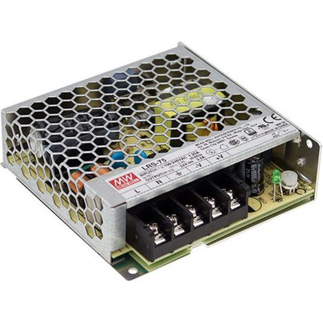 RS-75-5  Transformador MEANWELL Entrada 88-264VAC Salida 5VDC 12 A 60W  Aislamiento 3000 VAC