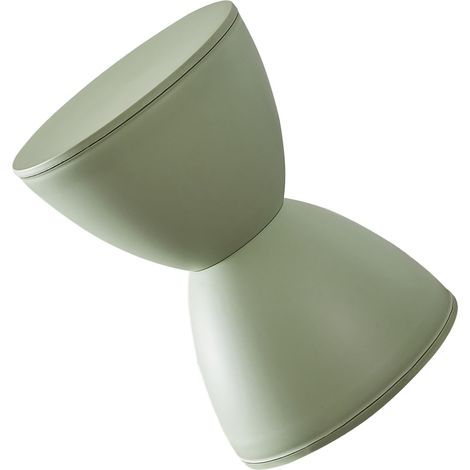 Tabouret rond en plastique épais, coins arrondis, robuste, petit tabouret moderne pour la maison, vert (1/4)