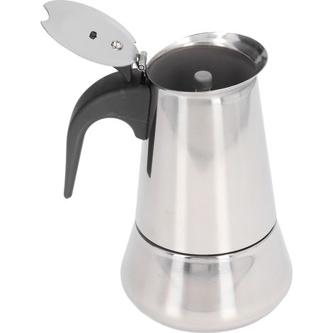 Espressokanne für den Herd, Filterkaffeemaschine, großes Fassungsvermögen, Edelstahl, Moka-Kanne für Zuhause, 4 Tassen (400 ml) (1/5)