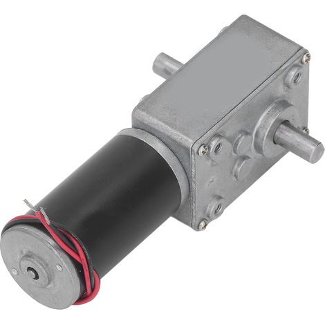 Micro moteur à engrenages cc, Turbine de réduction de vitesse de Torsion élevée 12V, double arbre, boîte de vitesses à vis sans fin réversible autobloquante 250 tr/min