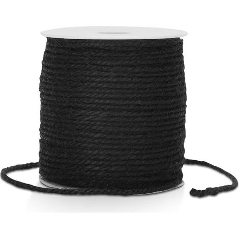 1 Rouleau Ficelle Jute 3mm, Corde Naturelle Tressée 4 Brins, Pour Jardinage Artisanat Emballage