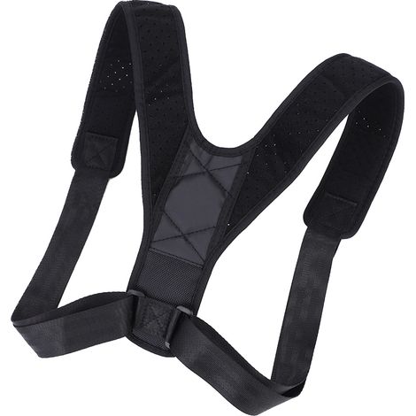 Correcteur de posture en nylon résistant homme femme, soutien dorsal et épaules avec fermeture auto-agrippante, taille ajustable pour dos droit, maintien orthopédique quotidien. (1/5)