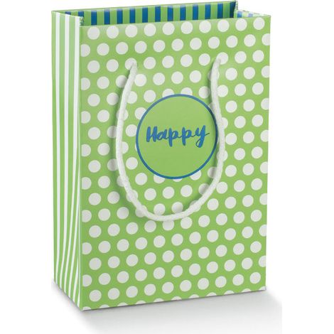 Scotton ShopperBox con Cordino 160 x 75 x 230 Mm Happy Verde Blu 10 Pz