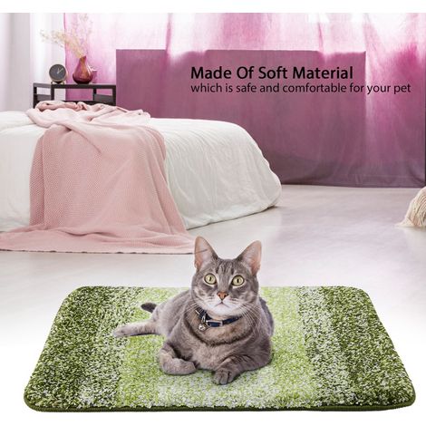 Tapis doux et chaud pour animaux de compagnie (chien/chat), coussin antidérapant, couverture, matelas (vert) (1/5)