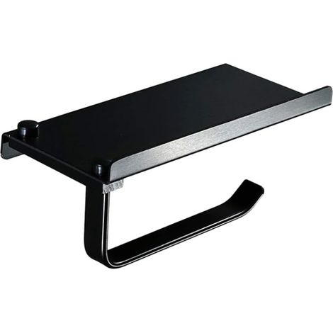 Porte-papier toilette vintage en métal noir, support de téléphone aux bords lisses, salle bain (1/5)