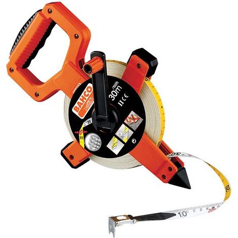 Bahco 30m Nylon-Coated Tape Measure with Open Case in Metric and Imperial Units (1/3)