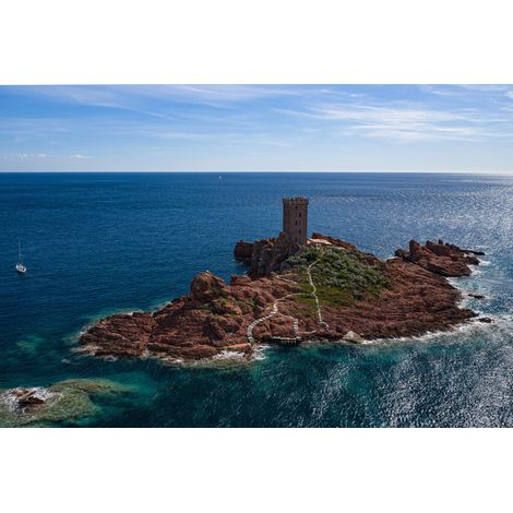 Tableau sur toile le Dramont vue du ciel 30x45 cm - Impression sur Toile Murale Décorative - Image imprimée en HD sur Toile - Toile sur Châssis en Bois FSC - Fabriqué en France (1/4)