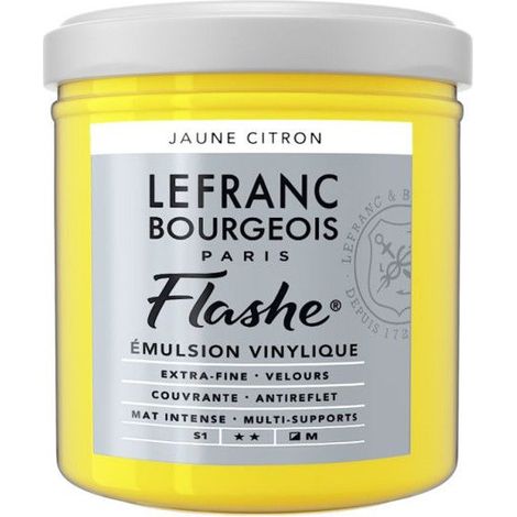 Peinture vinylique - Flashe - Jaune citron - 169 - Lefranc Bourgeois - 125ml