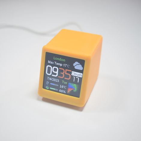 Horloge bureau DIY WiFi Smart, affichage OLED coloré, station météo sans fil, thermomètre hygromètre intérieur extérieur (1/5)