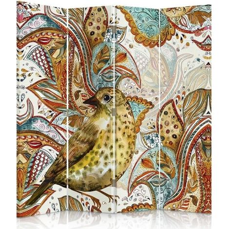Paravento bilaterale, Uccello orientale - 145x170 (1/5)
