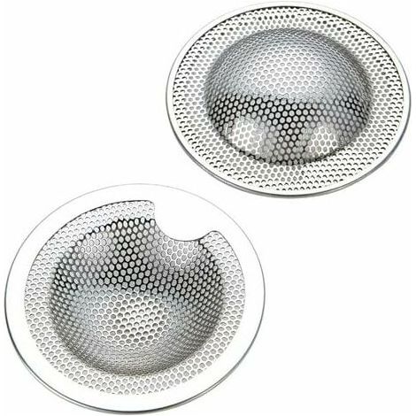 Confezione da 2 piccoli filtri per lavello in acciaio inox - Ideali per lavello da cucina, lavandino, doccia, vasca da bagno - Disponibili in tre misure (piccolo) (S) (1/5)
