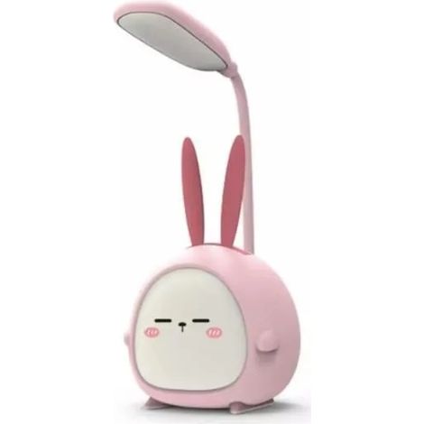 Lampe de bureau - Lapin - LED - Pliable - Rechargeable USB - Rose (1/4)