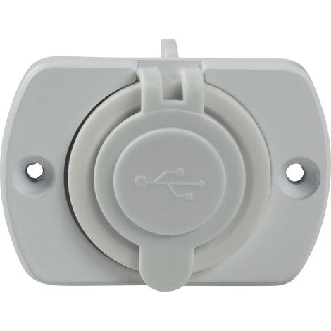 USB Einbausteckdose mit zwei USB Ports weiß 43x46mm IP20 (1/2)