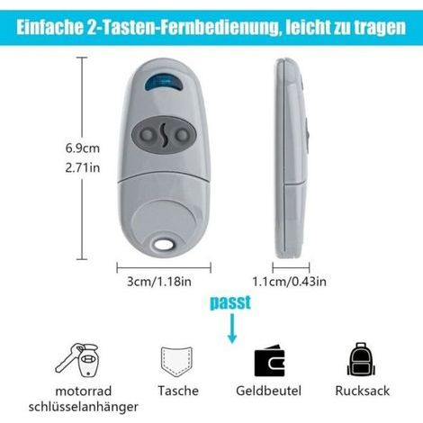 Télécommande Porte Garage - 433,92 MHz - Compatible Came Top 432NA 432SA 432M 432EE 433 - CR2016 - 1 Pièce (1/5)