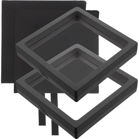2 cajas de joyería flotantes compactas negras de ABS y TPU (1/5)