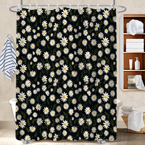 Rideau de douche en polyester 180x180 infroissable rideau séchage rapide pour un printemps fleuri dans la salle de bain (1/5)