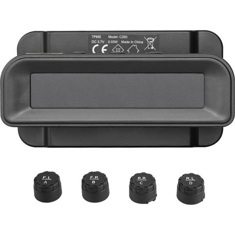 Sistema de control de presión de neumáticos para autocaravanas - 4 sensores - Alimentación solar y USB (1/5)