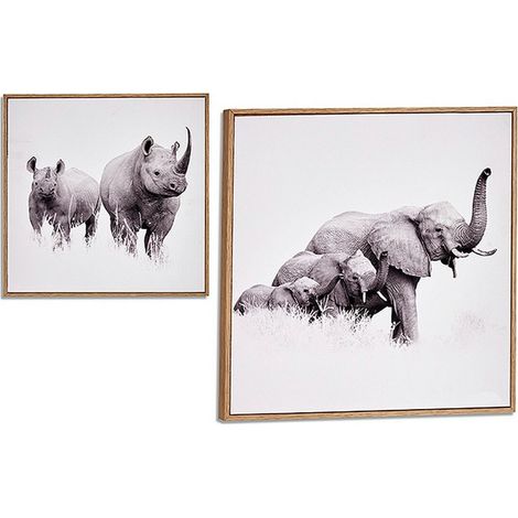 Marco - Animales - Madera contrachapada - 31 x 2 x 31 cm - Decoración de pared