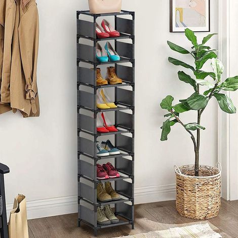 Étagère Chaussures 10 Niveaux 10 Paires, Gain de Place Entrée Salon Chambre (1/5)