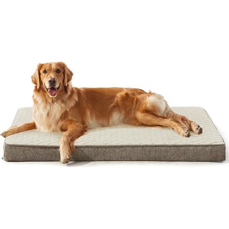 Lit orthopédique pour chiens de grande taille, coussin XXL lavable et moelleux, matelas pour grands chiens, dessous antidérapant, 120 x 74 x 10 cm (1/5)