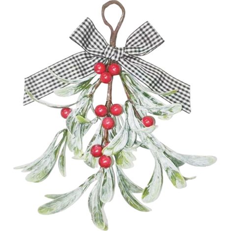 Mistletoe - Artificiel - Boule À Suspender Pour Noël - Avec Ruban En Velours Rouge Et Baies Rouges - 1 Pièce (1/3)