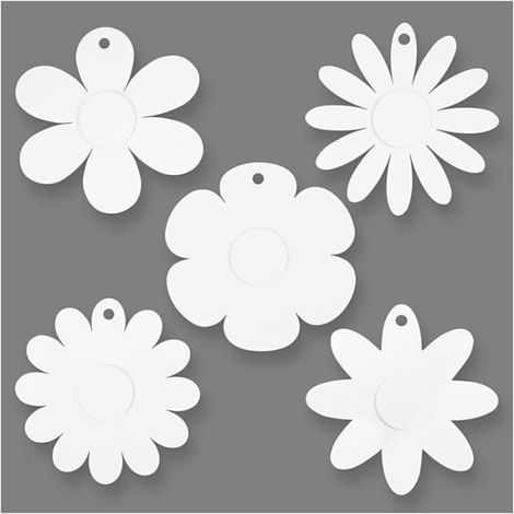 Fleurs en papier - Blanc - 20 cm - 15 pcs - Décoration murale - À suspendre