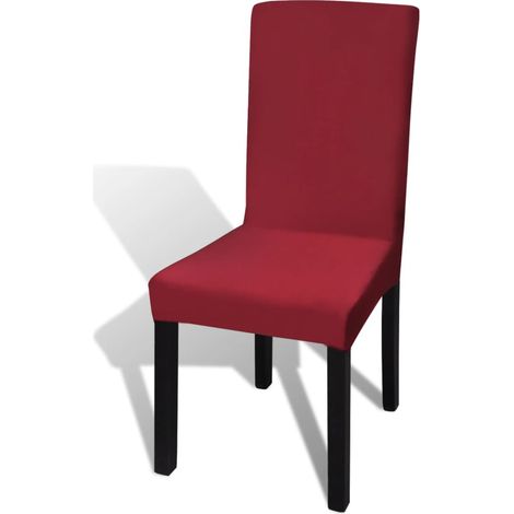vidaXL Housses de chaise élastiques droites 6 pcs Bordeaux