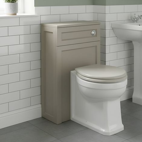 Orbit Harrogate Back to Wall WC Toilet Unit 550mm Wide - Dove Grey (1/2)