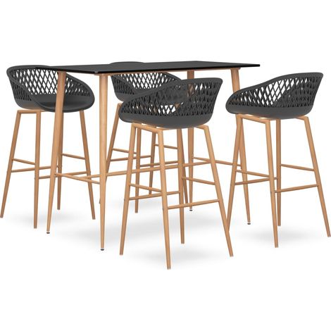 5-tlg. Bar-Set Schwarz und Grau