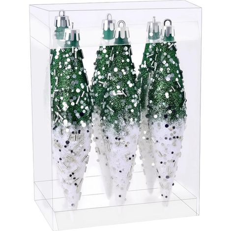 Guirlande De Décoration De Noël - Ornements En Forme De Goutte - PP - Pour Arbre De Noël Intérieur Extérieur - 6 Pièces (1/5)
